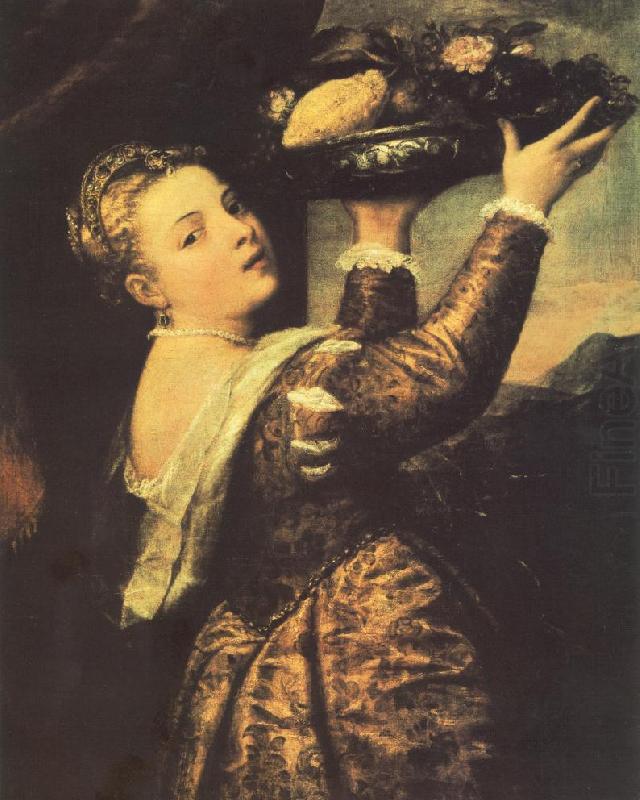 Girl with a Basket of Fruits (Lavinia) r, TIZIANO Vecellio